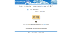 Desktop Screenshot of hushtinnitus.com
