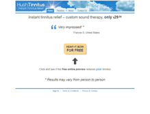 Tablet Screenshot of hushtinnitus.com